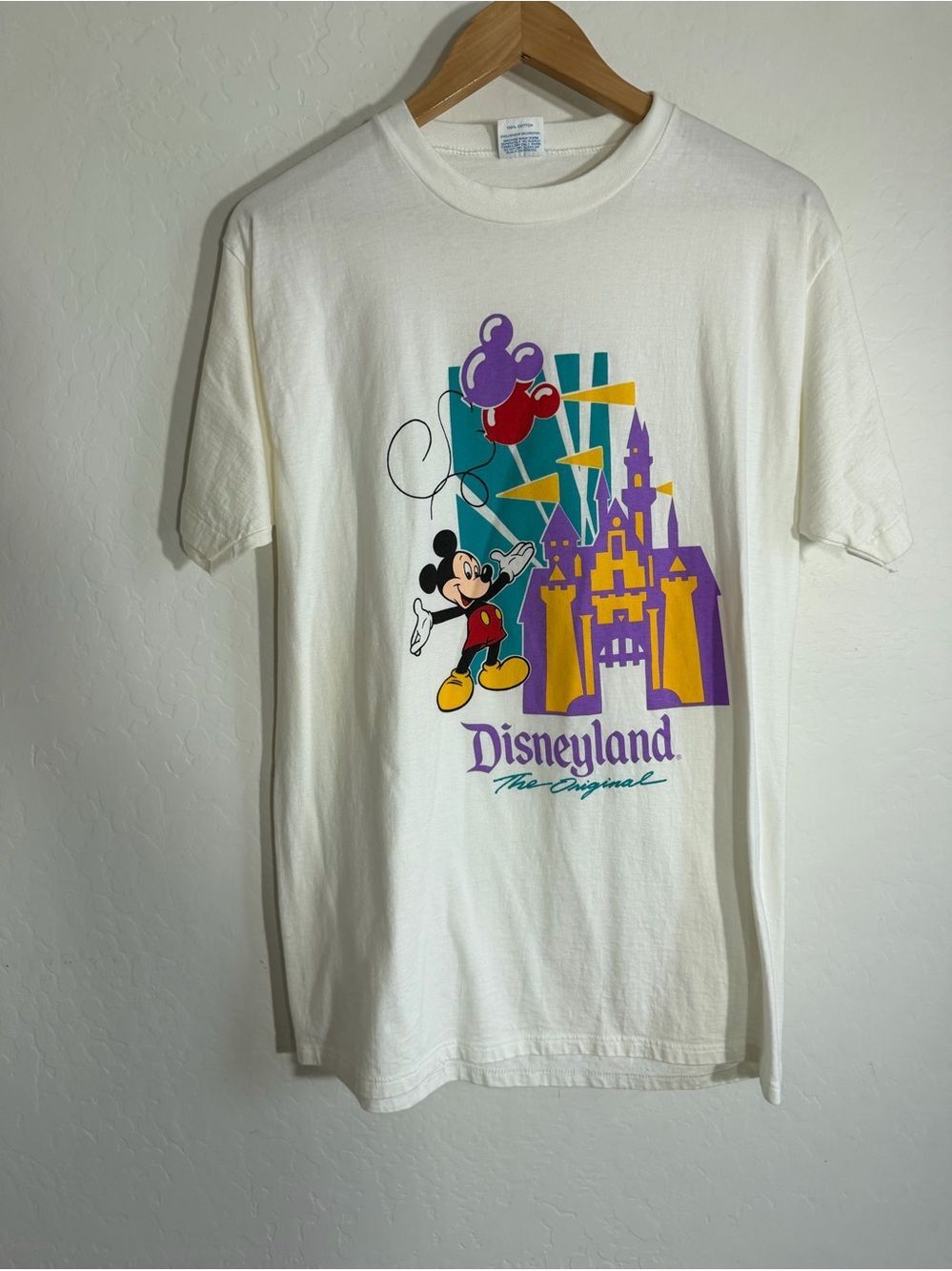 Vintage 90s Disneyland Mickey Mouse Sleeping Beauty Castle T-Shirt USA XL